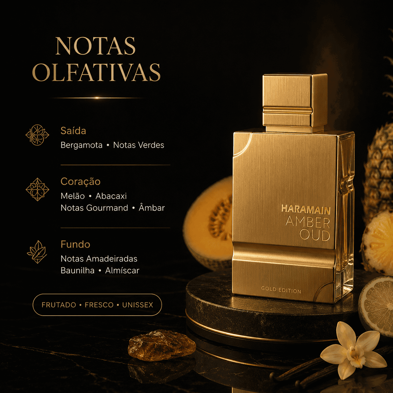 Amber Oud Gold Edition da marca Al Haramain - Perfume Original Senhorita Butique