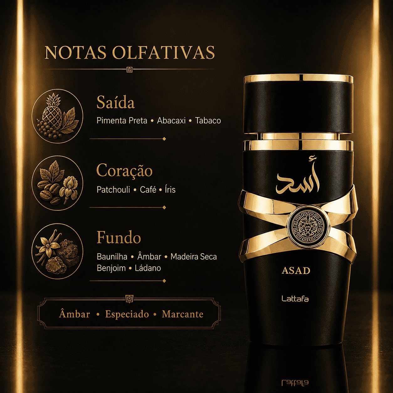 Asad da marca Lattafa - Perfume Original Senhorita Butique