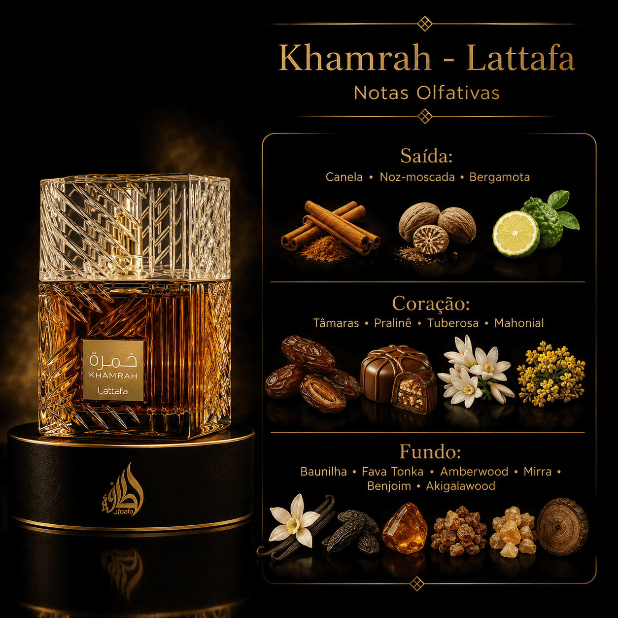 Khamrah da marca Lattafa - Perfume Original Senhorita Butique